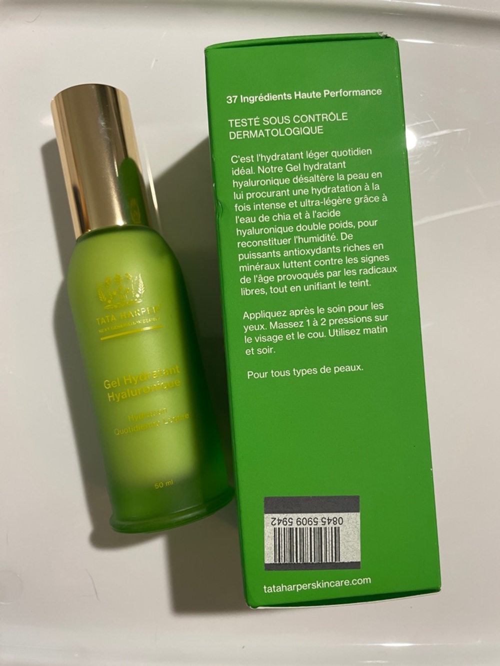 Tata Harper Green Frosted Hyaluronic Gel Moisturizer with Gold Cap NWT - Picture 8 of 12